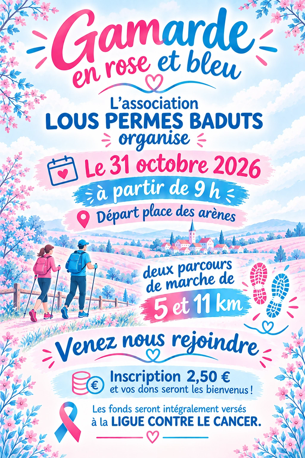 Marches pour Octobre rose et Novembre bleu à Gamarde