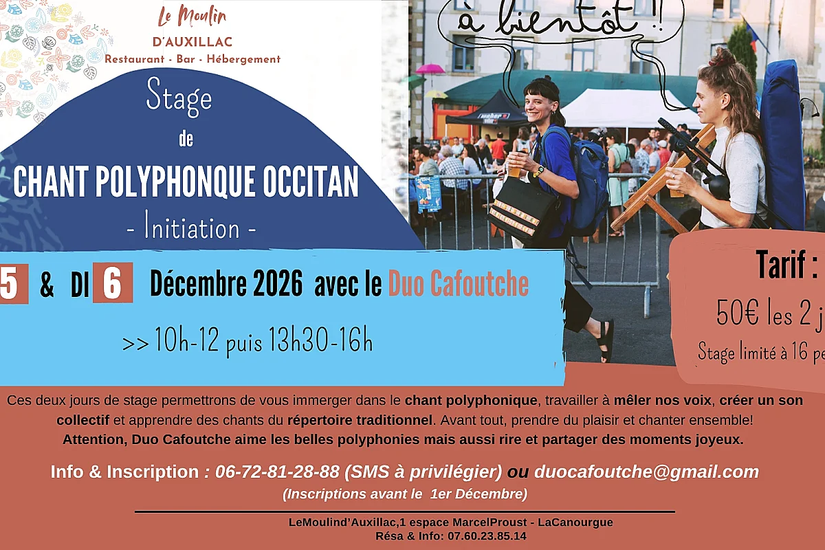 CONCERT AU MOULIN D'AUXILLAC : DUO CAFOUTCHE