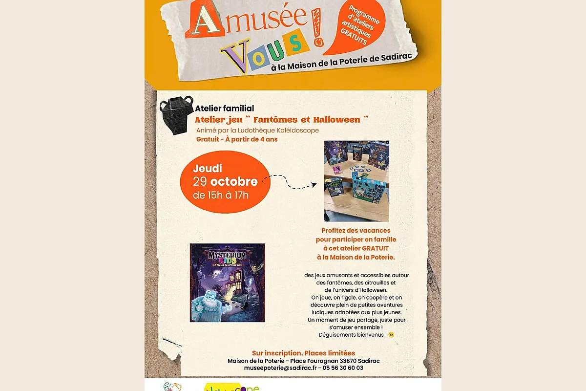 Atelier familial "Fantômes et Halloween" : jeux sur le thème d'Halloween