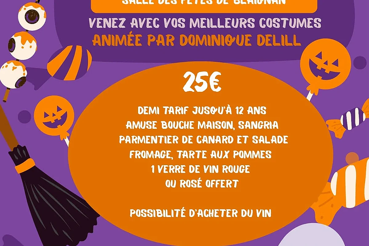 Halloween 2026 : Soirée à Blaignan-Prignac
