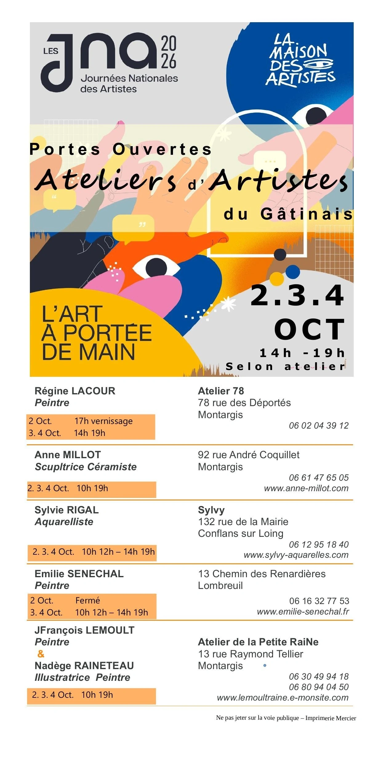 Portes ouvertes Ateliers d’Artistes du Gâtinais : JFrançois LEMOULT & Nadège RAINETEAU