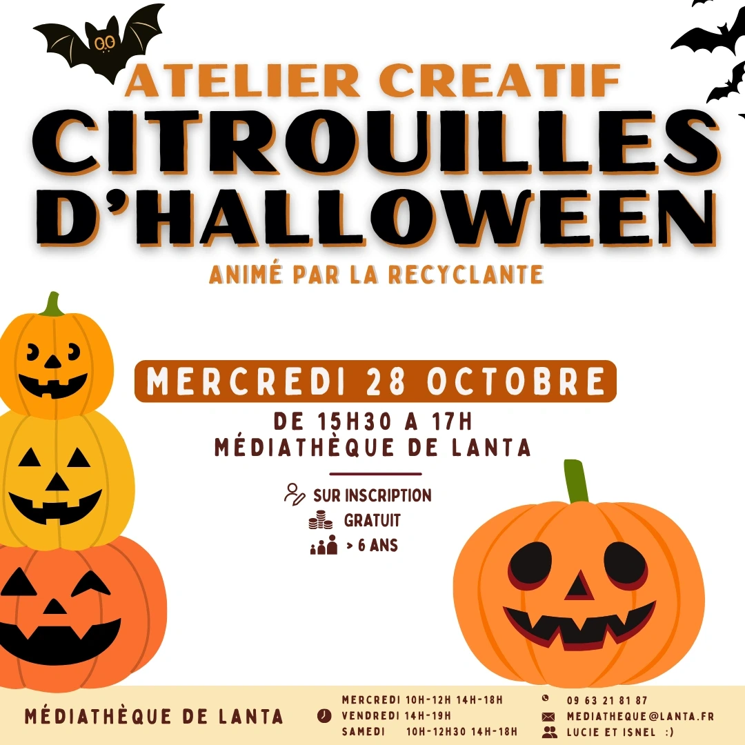 ATELIER CRÉATIF "CITROUILLES D'HALLOWEEN"