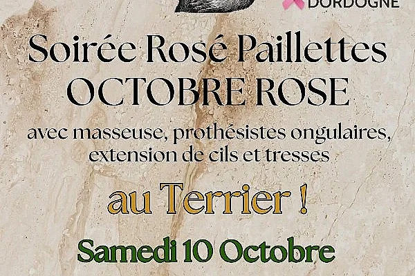 Soirée rosé paillettes Octobre rose