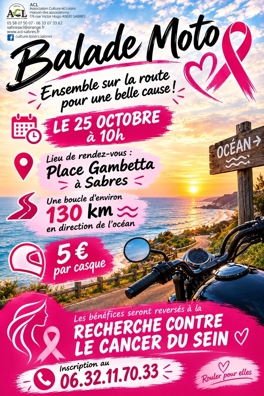 Sortie moto Octobre rose