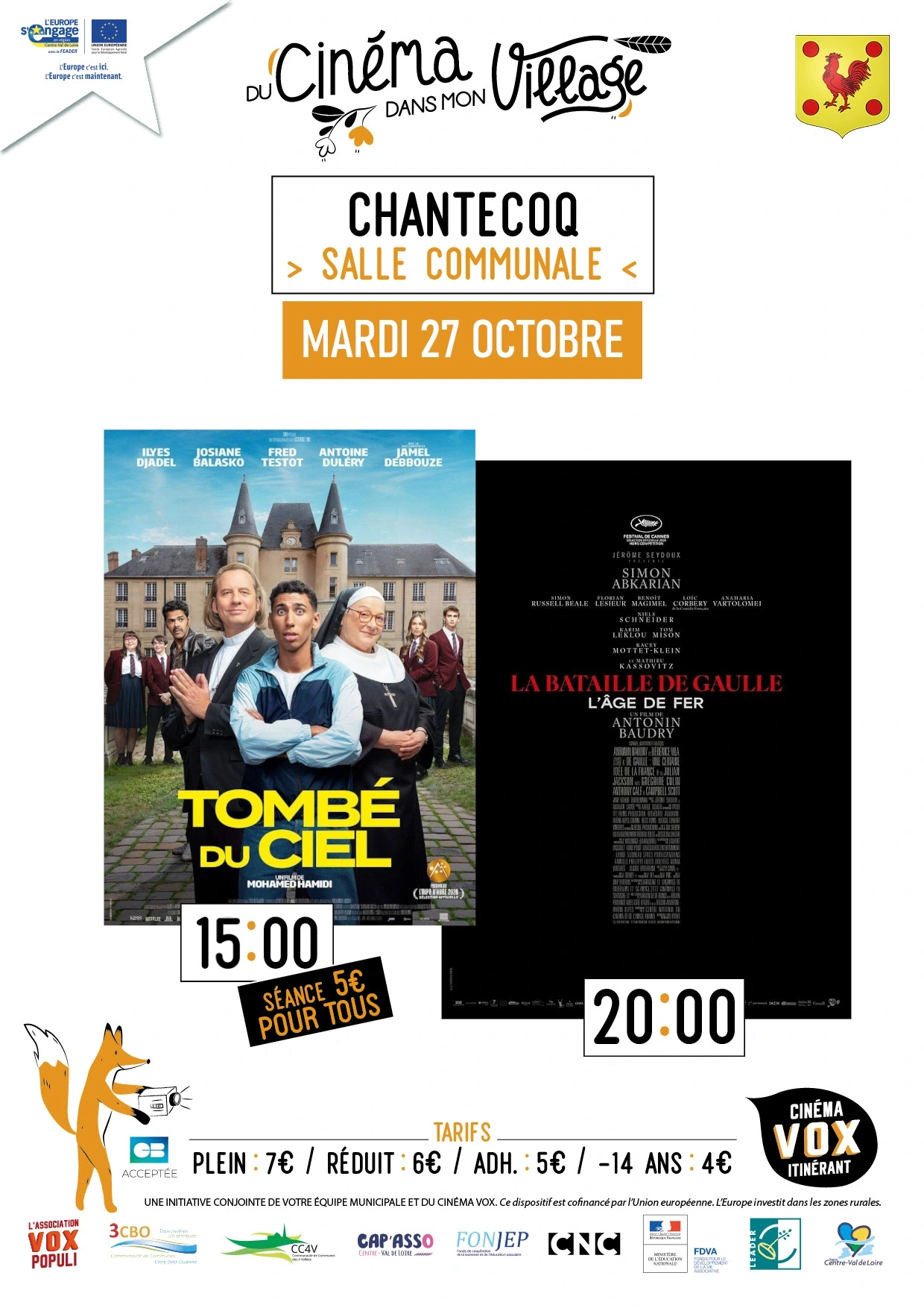 Du cinéma dans mon village : "Tombé du ciel" & “La Bataille de Gaulle - L’âge de fer”