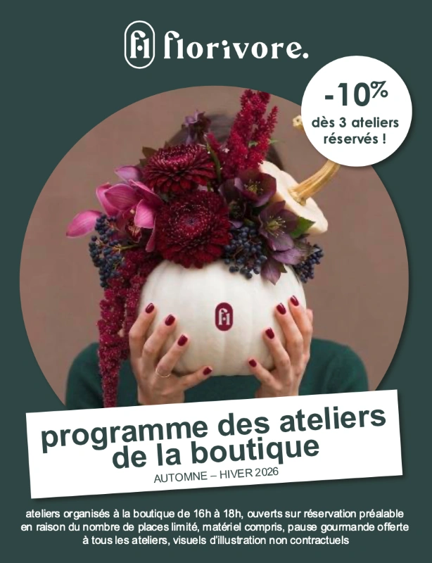 Atelier floral - Réalisation d'une citrouille fleurie