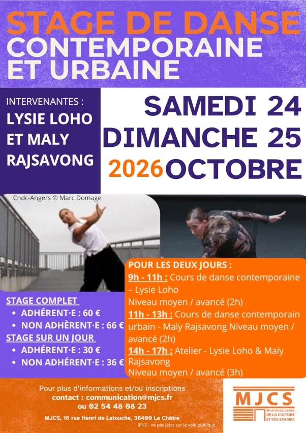 Stage de danse contemporaine et urbaine
