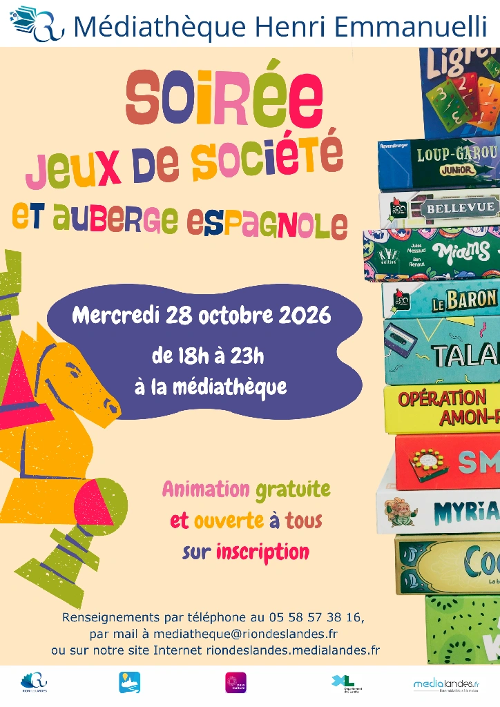 Soirée Jeux de société et auberge espagnole