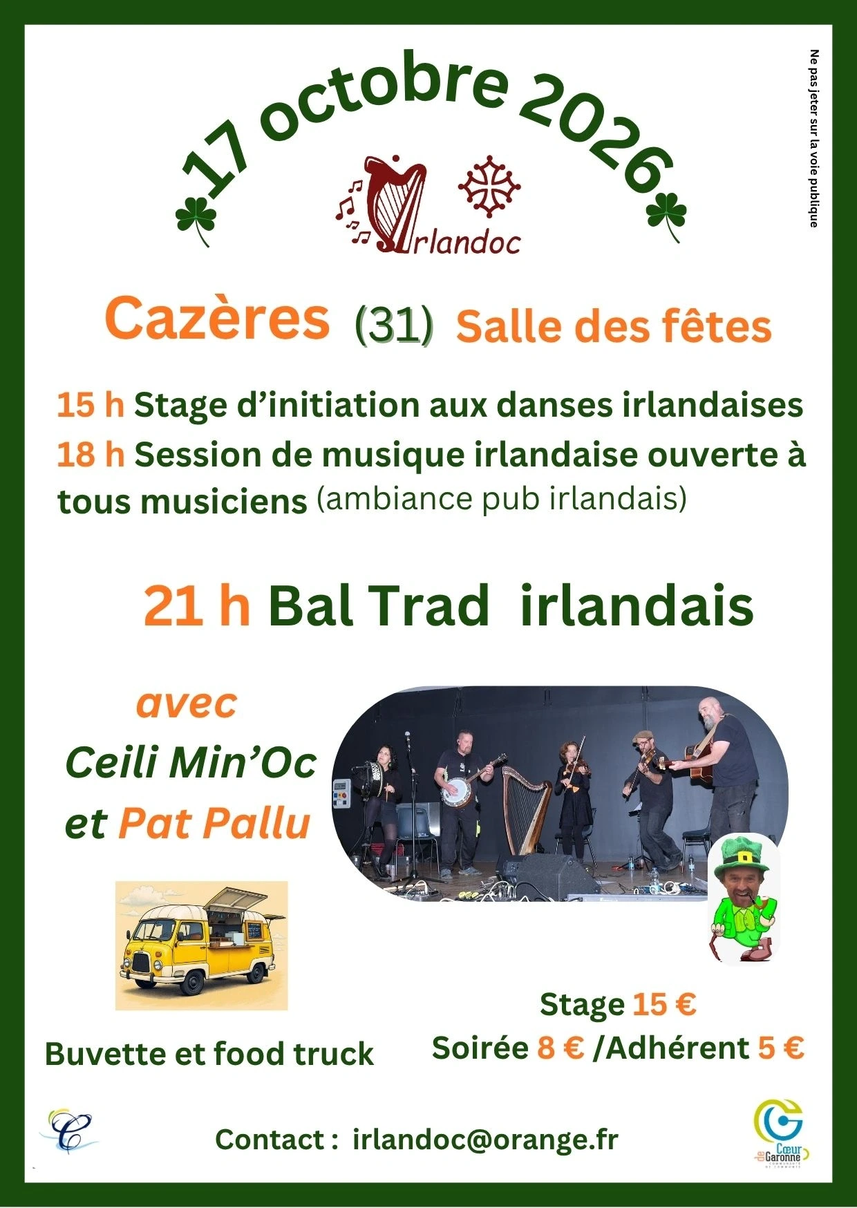 JOURNÉE IRLANDAISE : STAGE, MUSIQUE, BAL