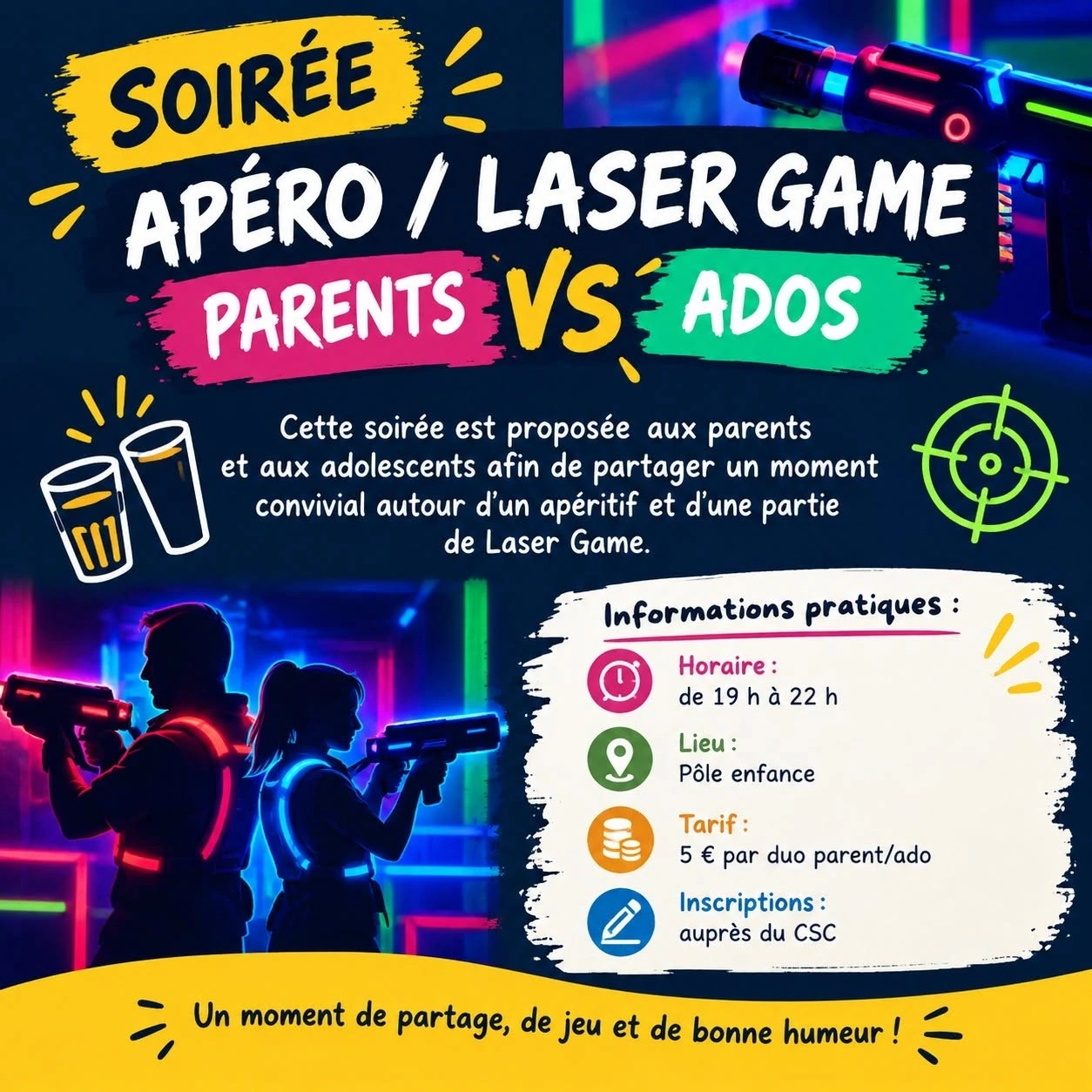 Soirée apéro / laser game
