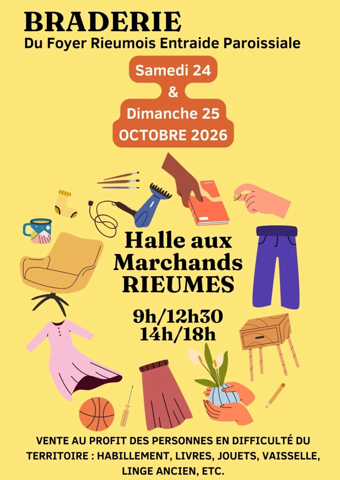 BRADERIE DU FOYER RIEUMOIS ENTRAIDE PAROISSIALE