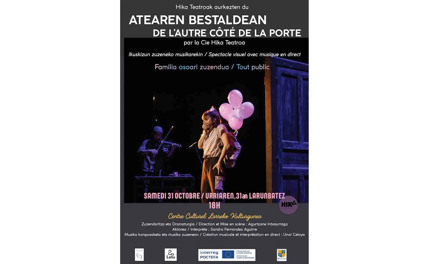 Théâtre visuel et musical en direct : Atearen Bestaldean