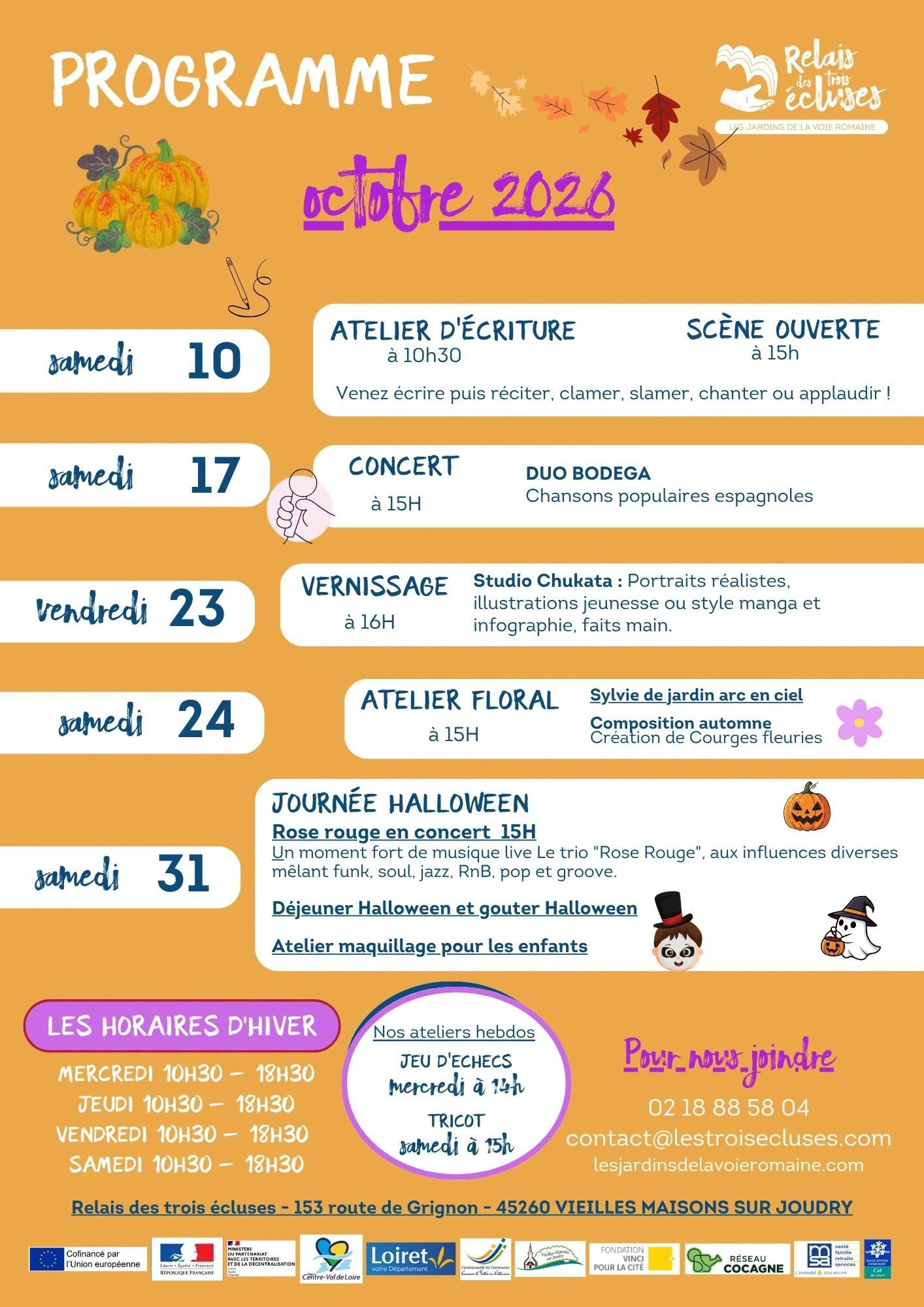 Journée Halloween : déjeuner, atelier maquillage et concert