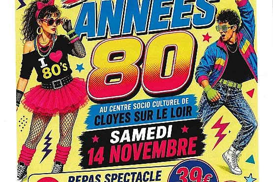 Soirée repas spectacle années 80
