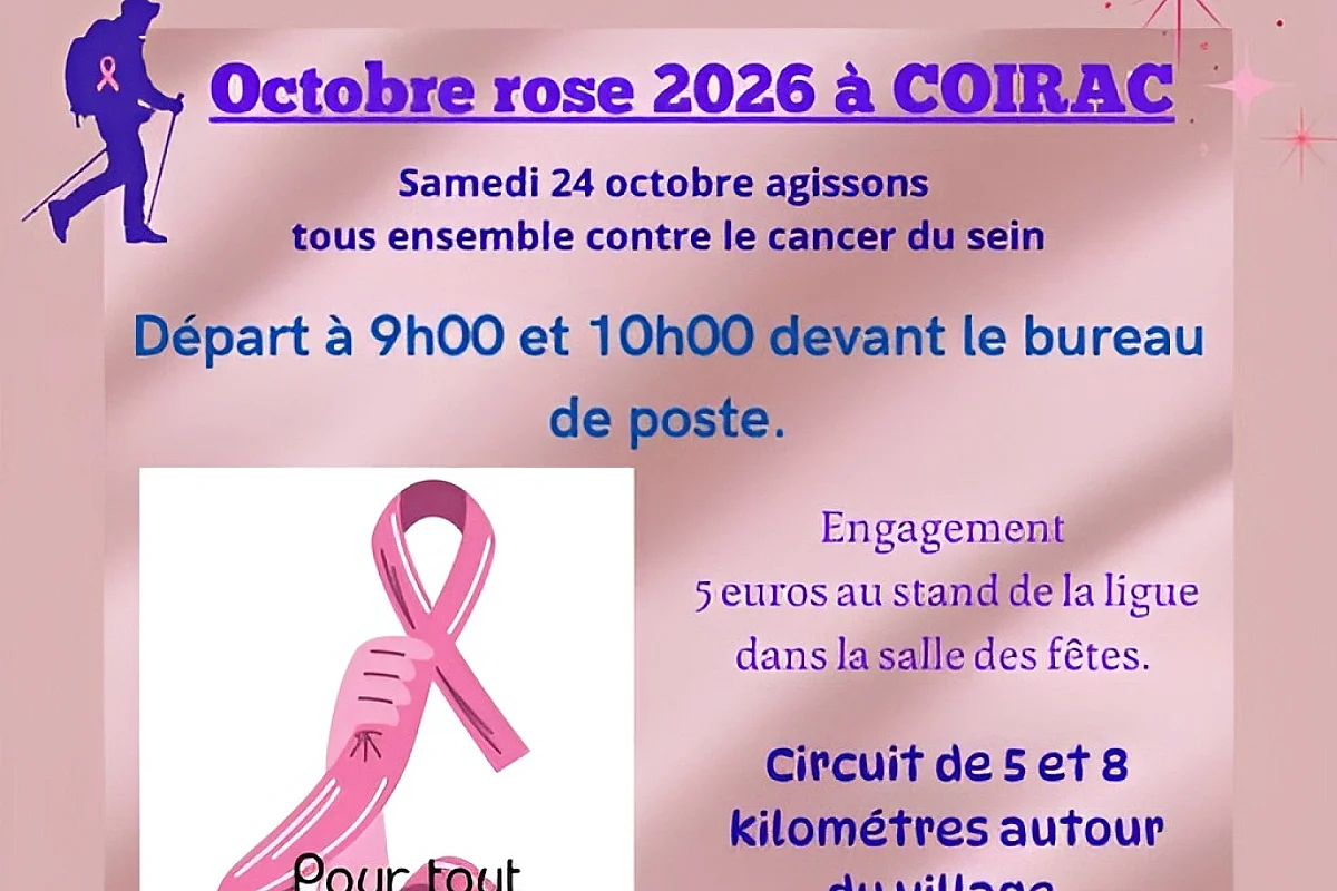 Marche solidaire octobre rose à Coirac
