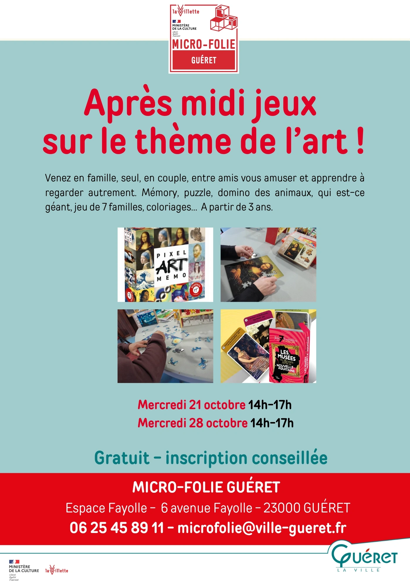 Après-midi jeux sur le thème de l'art !