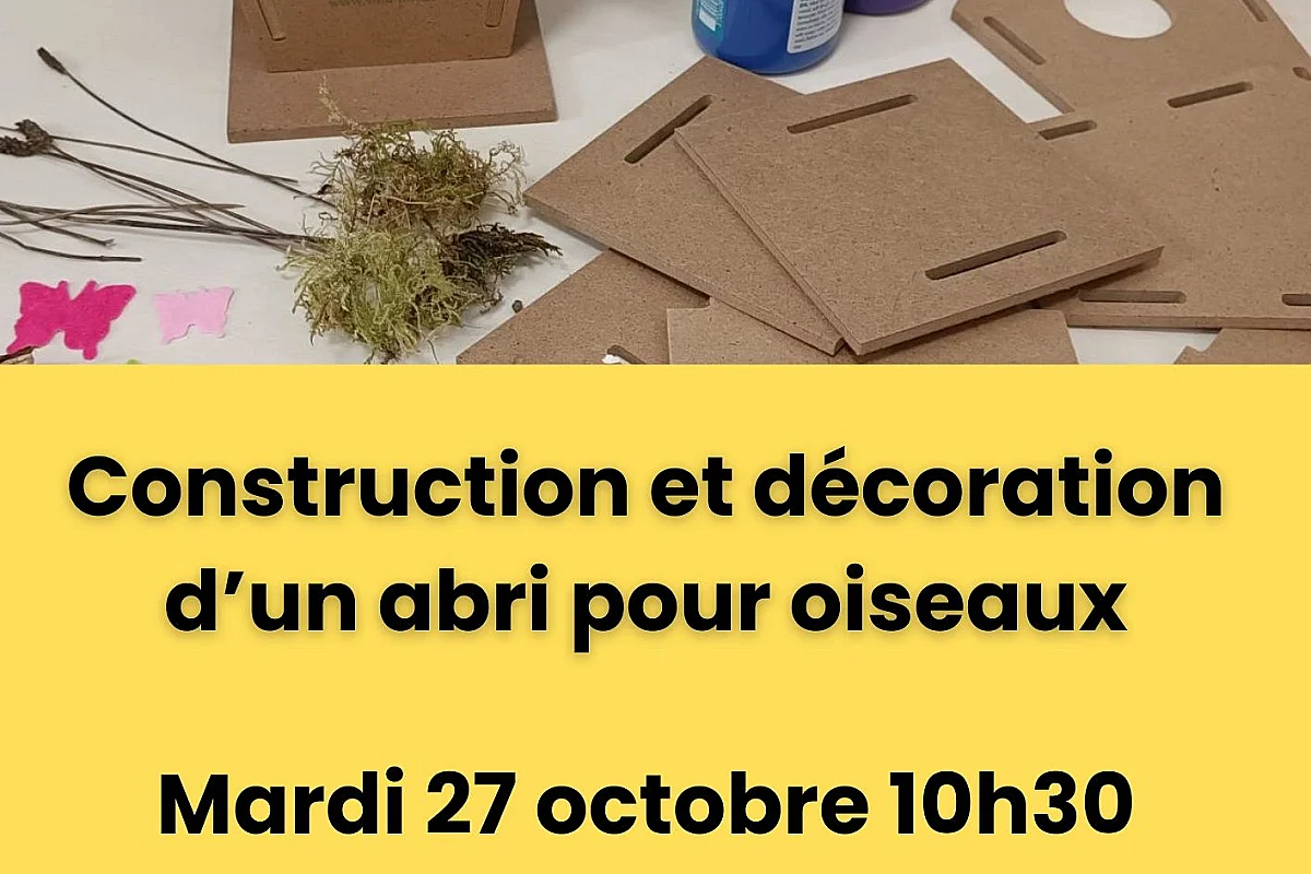 Atelier de construction et décoration d’un abri pour oiseaux – jeune public