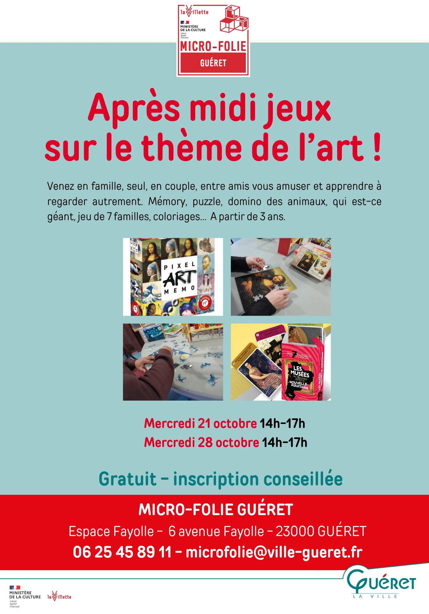 Après-midi jeux sur le thème de l'art !
