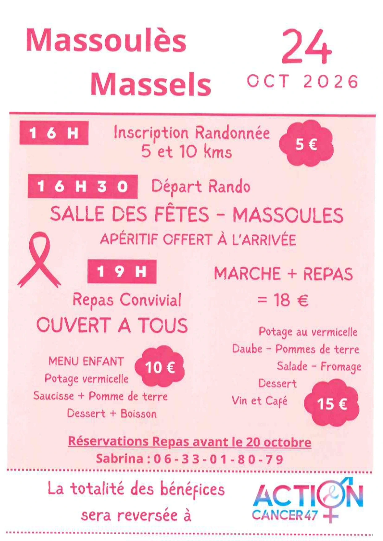 OCTOBRE ROSE à Massoulès