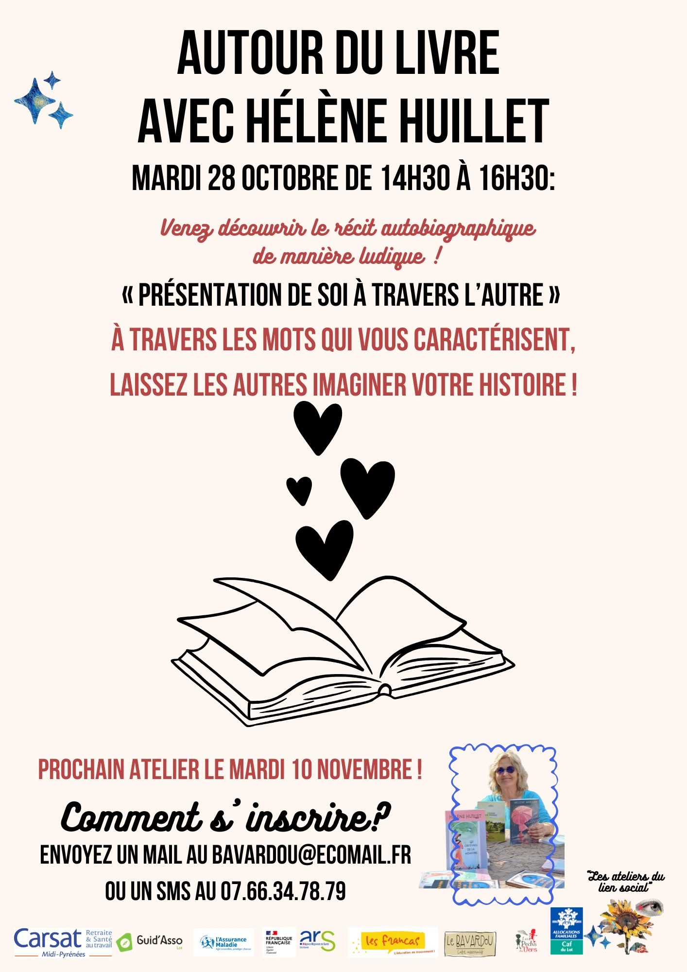 Les ateliers du lien social : Autour du livre avec Hélène Huillet