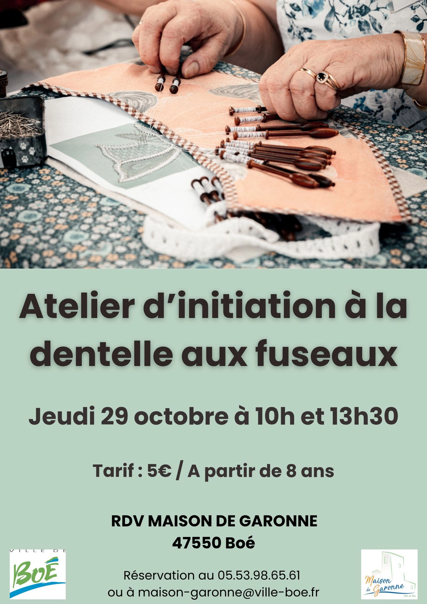 Atelier d’initiation à la dentelle aux fuseaux – tout public