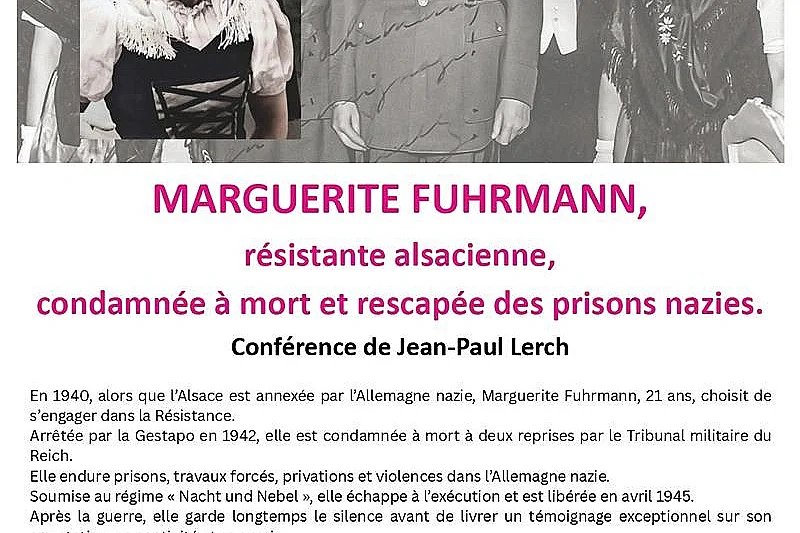 Conférence - Marguerite FUHRMANN, résistante alsacienne, condamnée à mort et rescapée des prisons nazies.