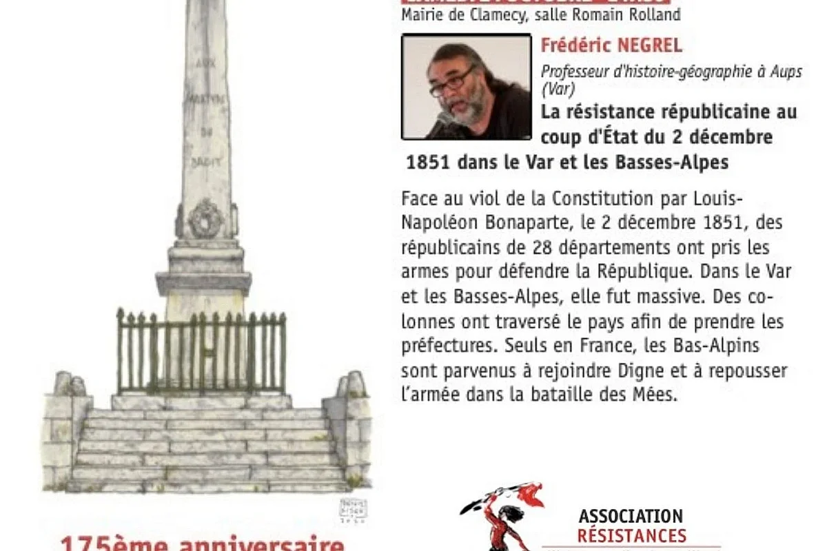 Conférence "La résistance républicaine au coup d'Etat du 2 décembre 1851 dans le Var et les Basses-Alpes"