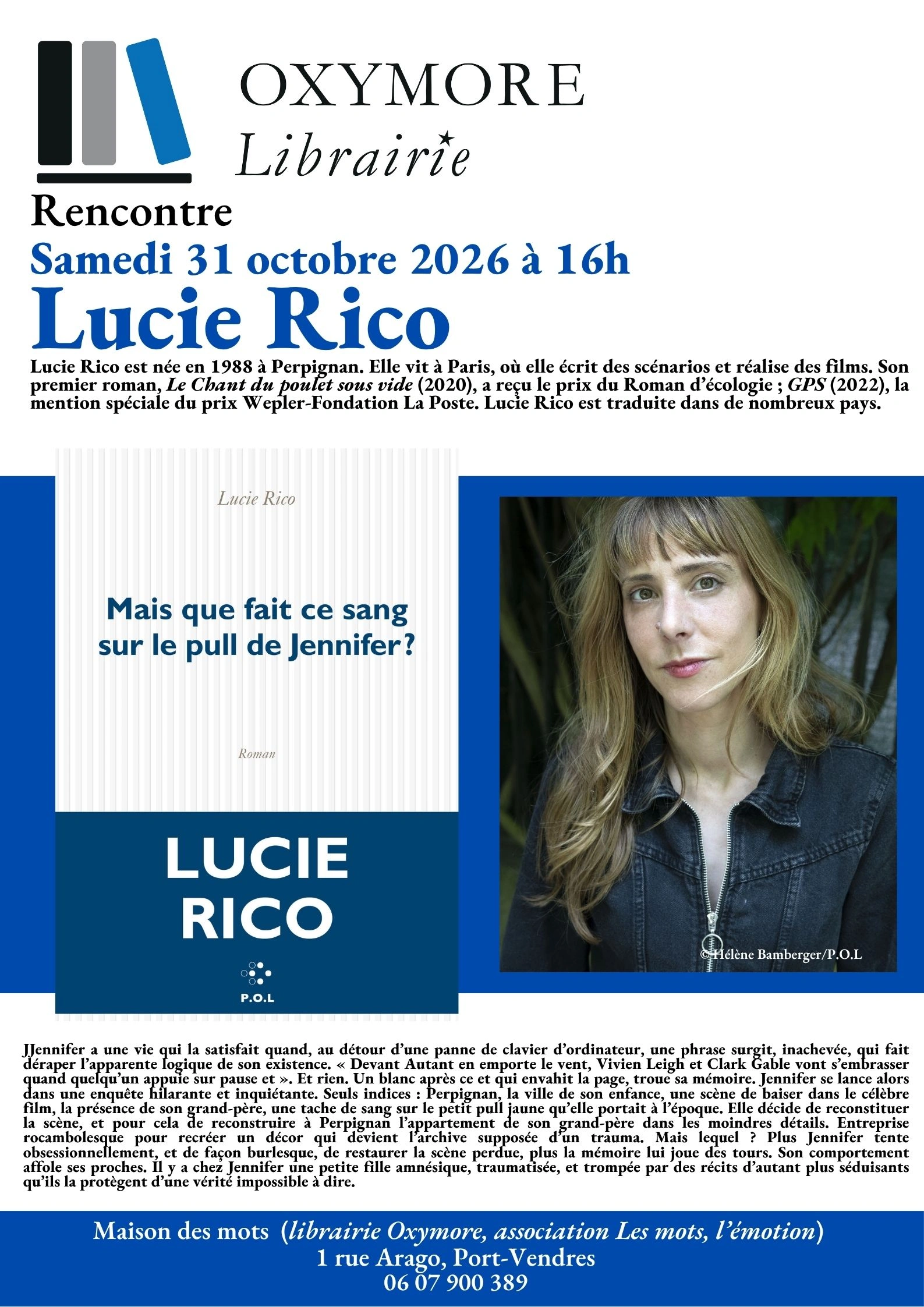 RENCONTRE LITTÉRAIRE AVEC LUCIE RICO