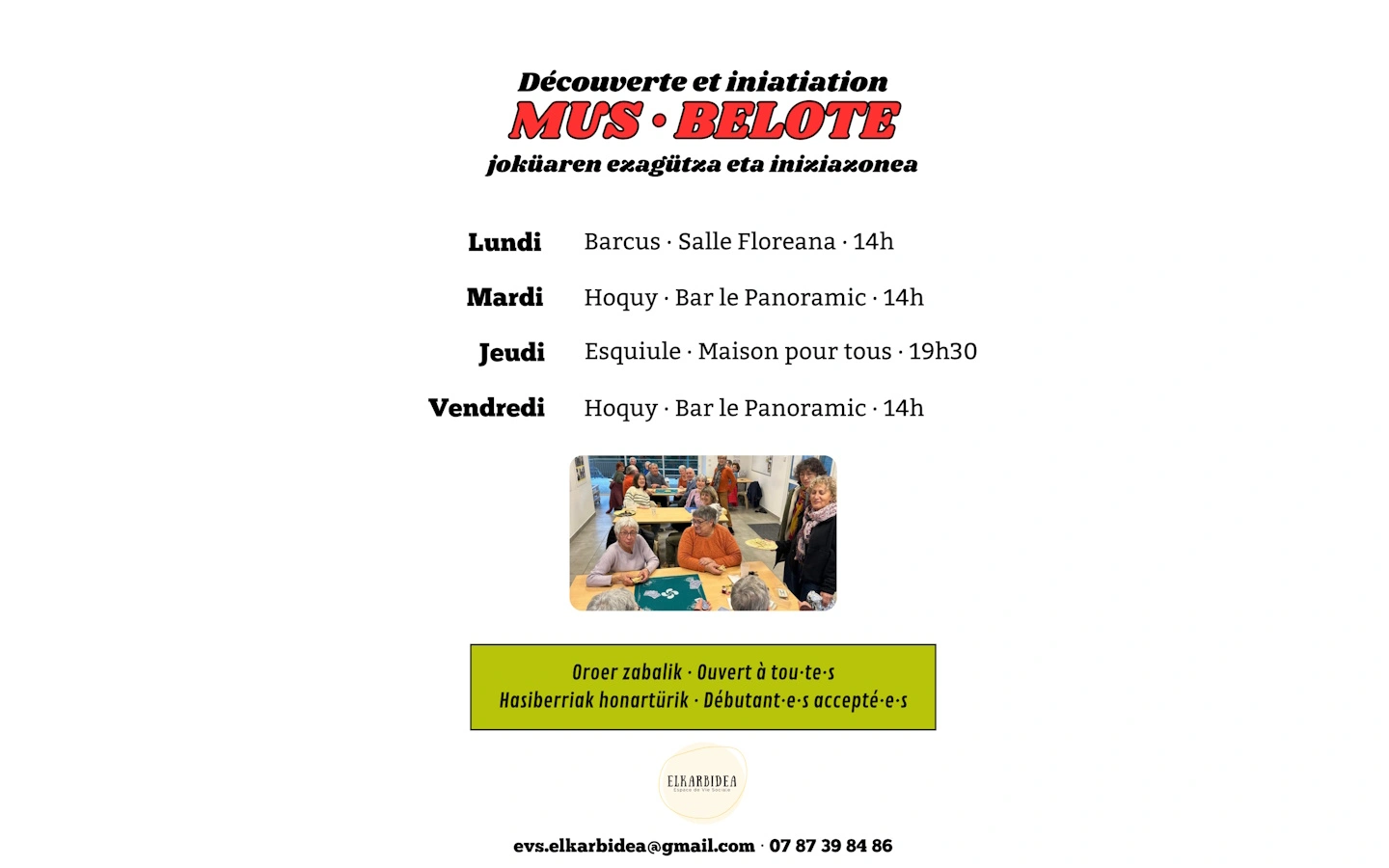 Jeux de cartes mus et belote