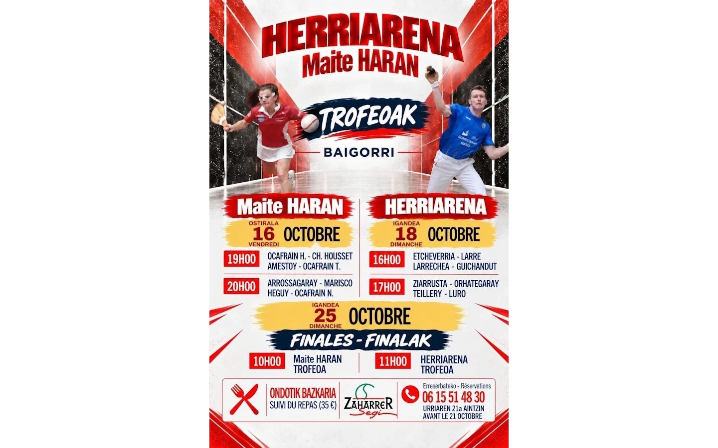 Trophée Maité Haran et Herriarena : Finales de pelote basque