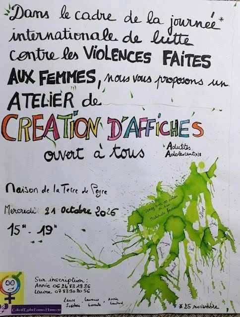 ATELIER DE CRÉATION D'AFFICHES CONTRE LES VIOLENCES FAITES AUX FEMMES
