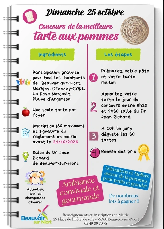 Concours de la meilleure tarte aux pommes à Beauvoir-Sur-Niort