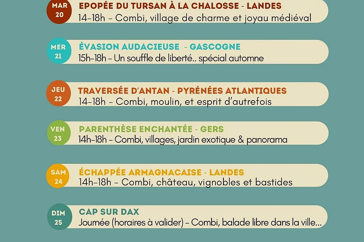 Excursions avec Flow Combi