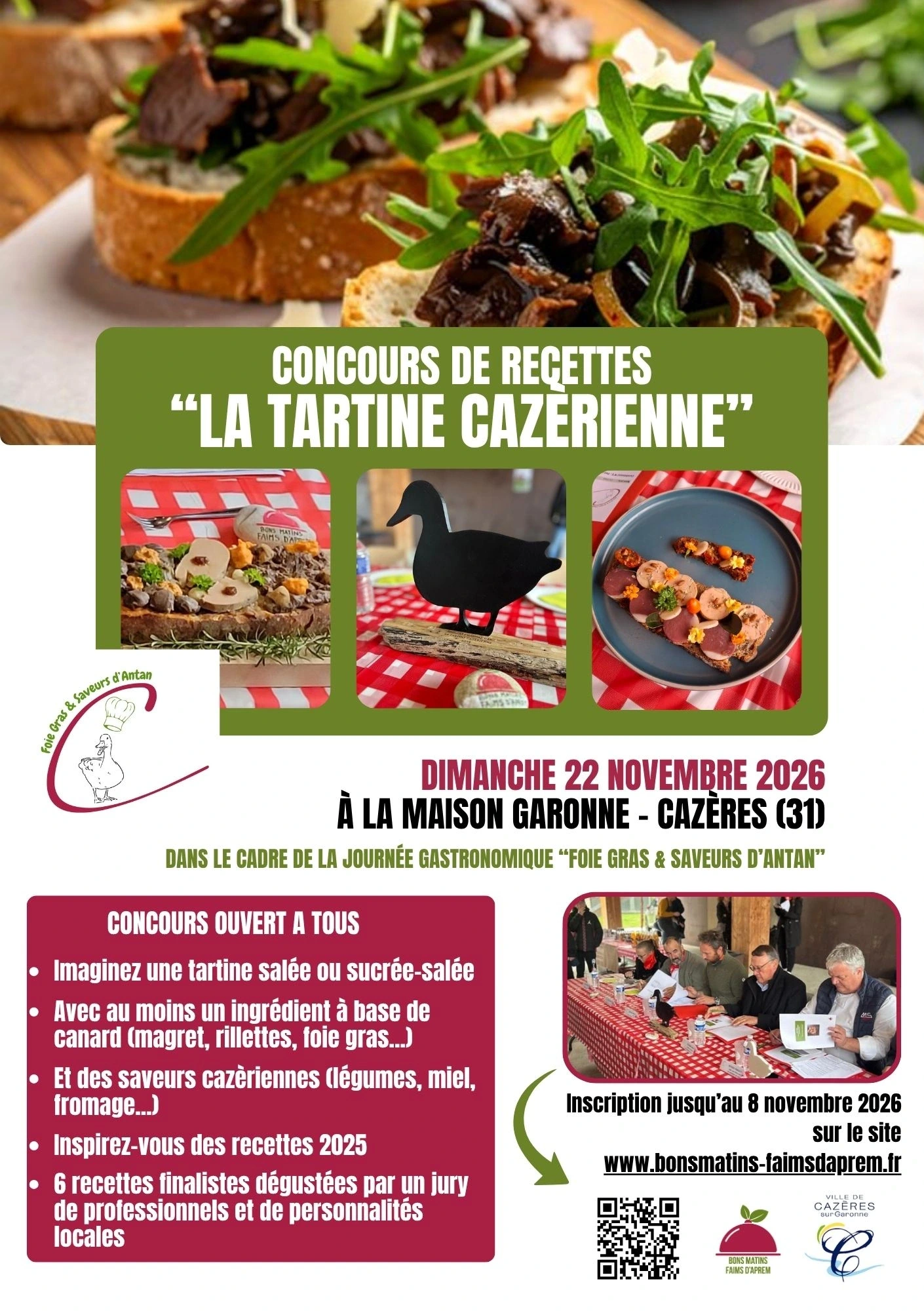 CONCOURS DE RECETTES "LA TARTINE CAZÈRIENNE"