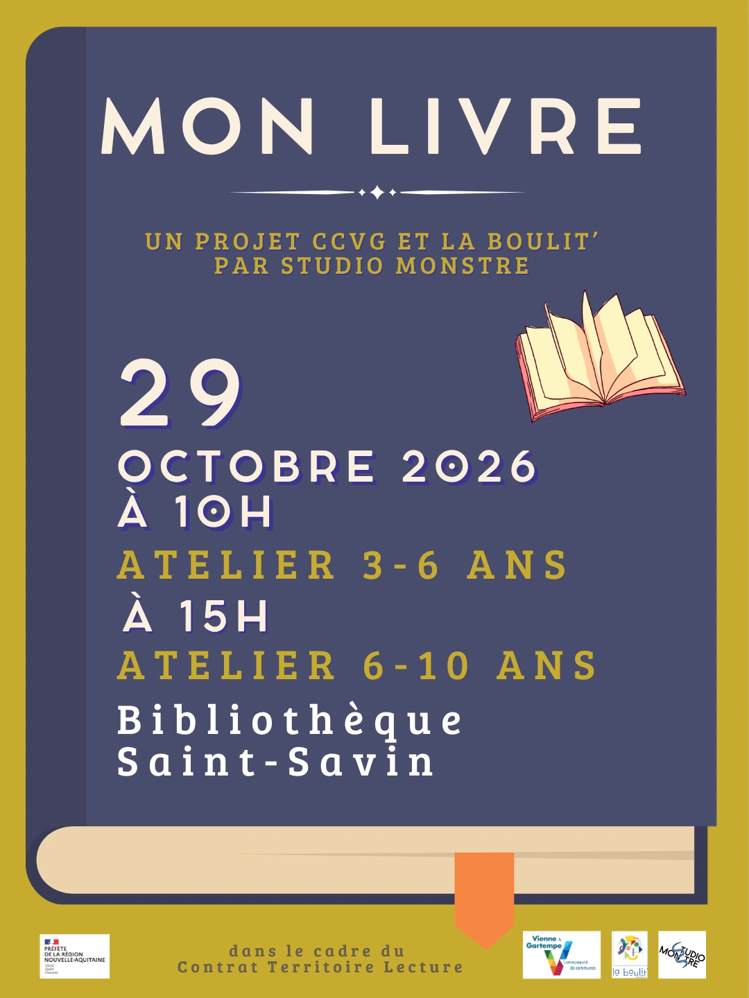 Mon livre : un parcours entre ateliers et spectacle pour les 3-10 ans