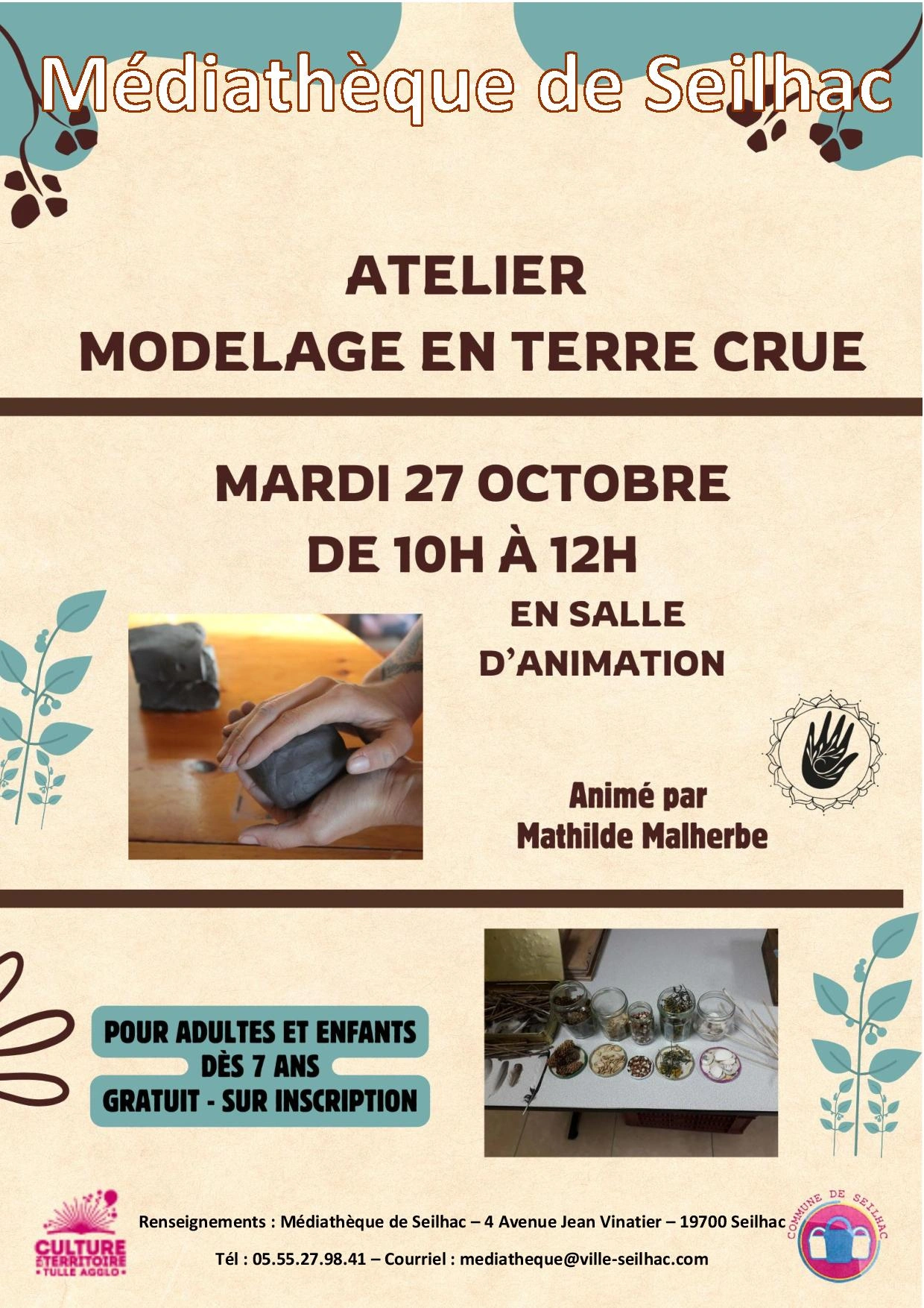 Médiathèque : Atelier  terre crue