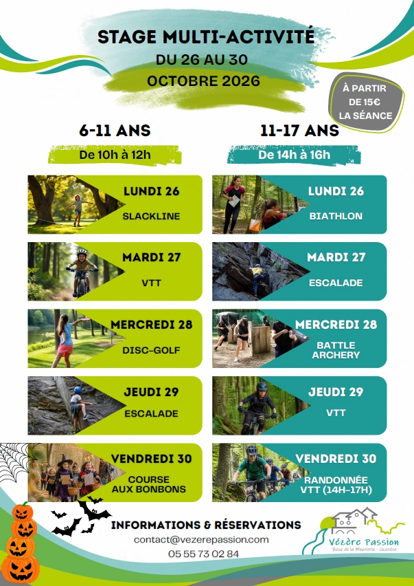 Stage d'automne multi-activités