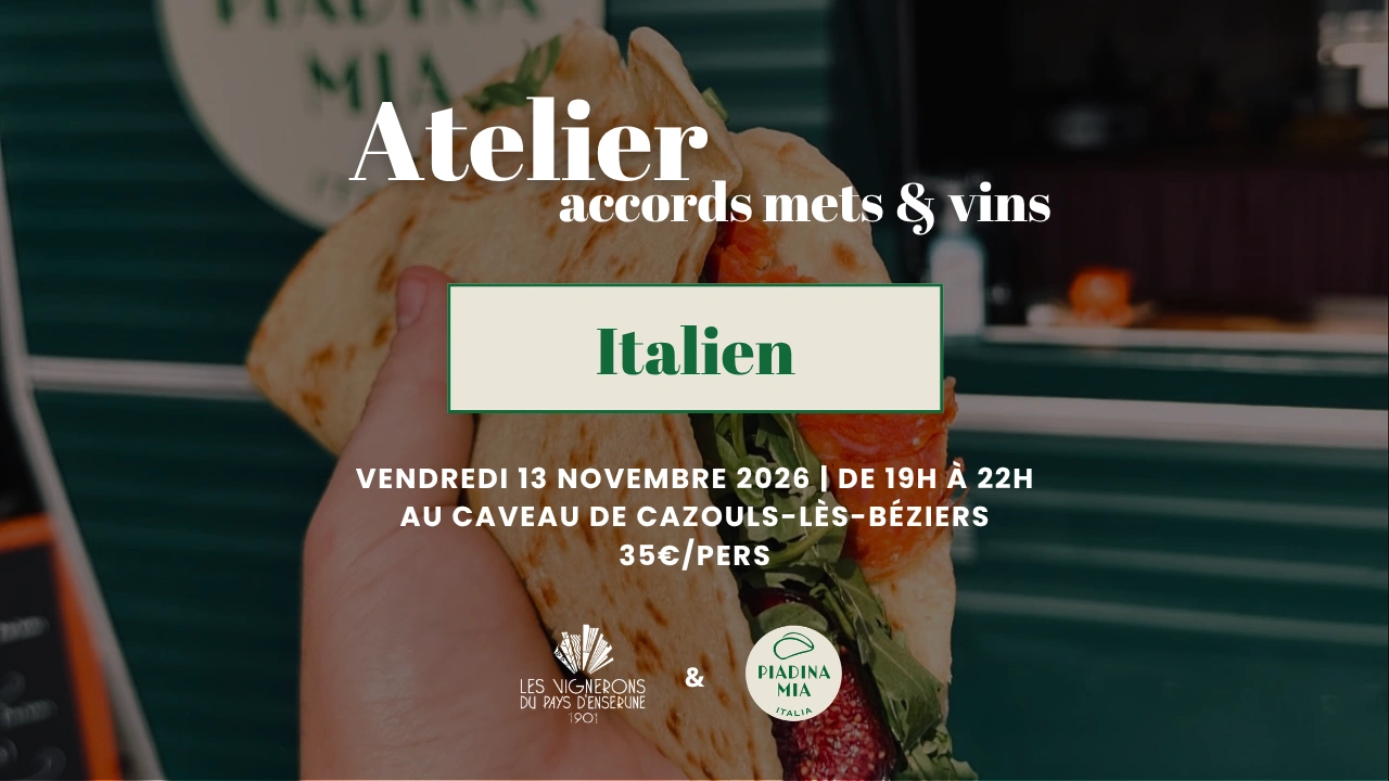 ATELIER ACCORDS METS & VINS: SPÉCIAL ITALIE
