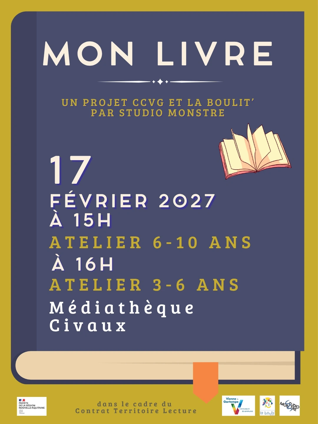 Mon livre : un parcours entre ateliers et spectacle pour les 3-10 ans