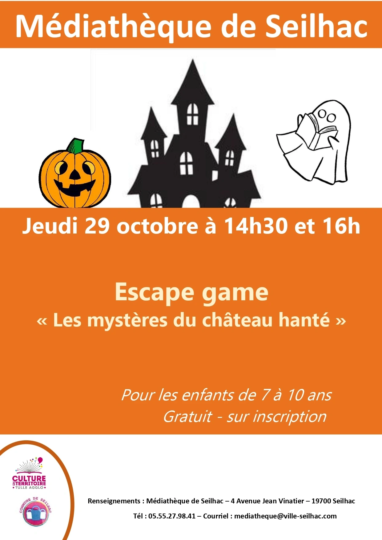Médiathèque : Escape game  : "les mystères du château hanté"