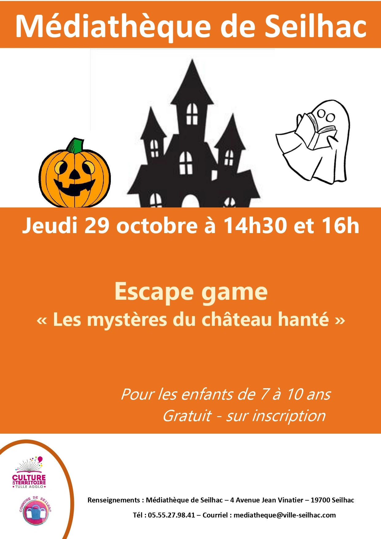 Médiathèque : Escape game  : "les mystères du château hanté"