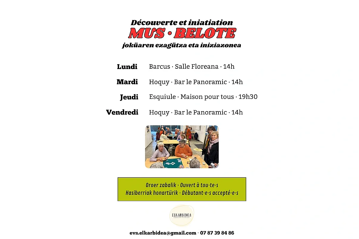 Jeux de cartes mus et belote