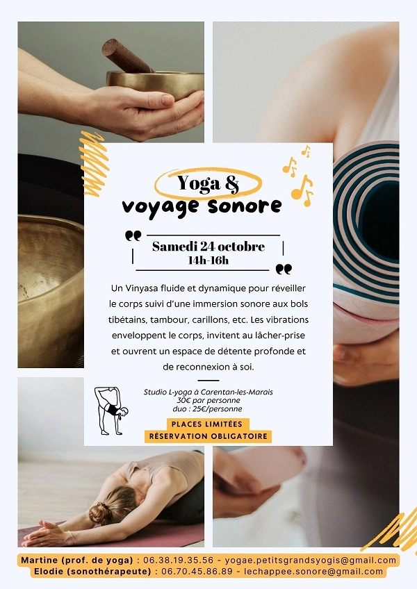 Atelier adulte : Yoga vinyasa & voyage sonore