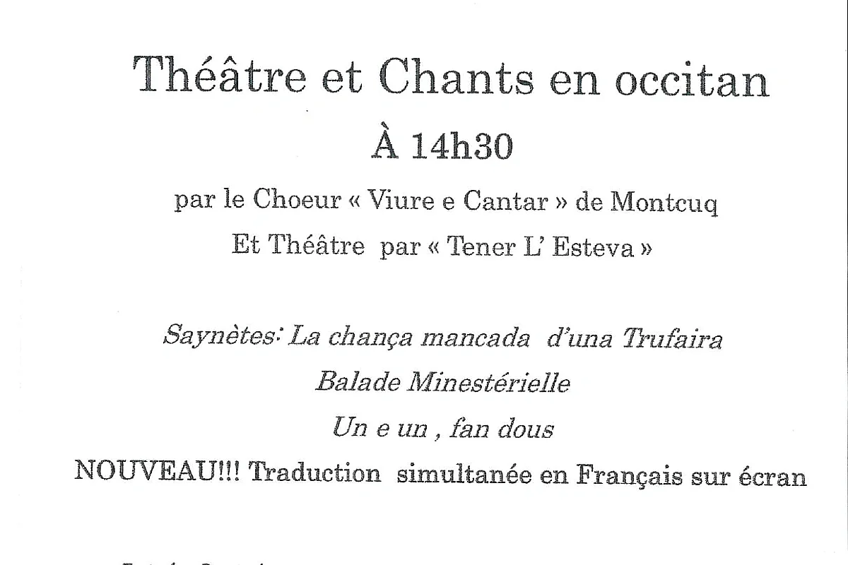 Théâtre et chants en occitan à Montcuq