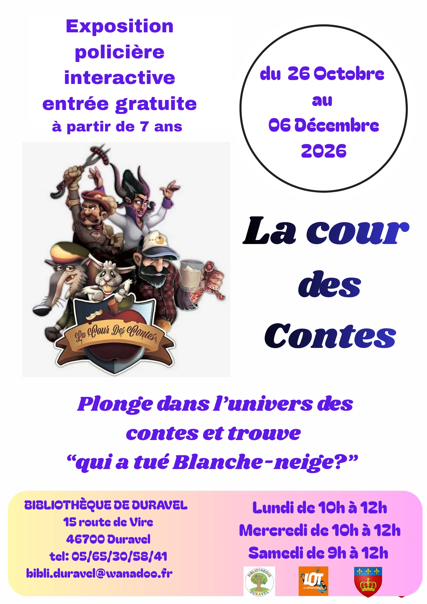 Exposition : "La cour des contes" à la Bibliothèque de Duravel
