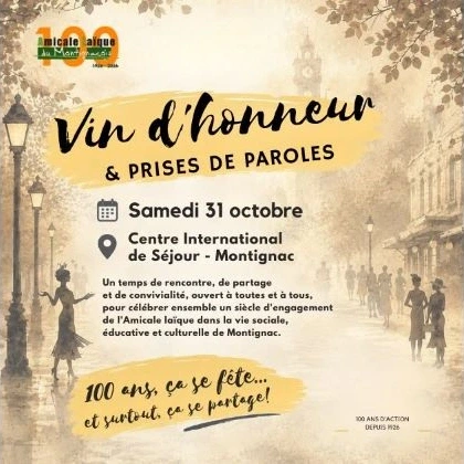 Les 100 ans de l'Amicale Laîque - Vin d'honneur et prise de parole