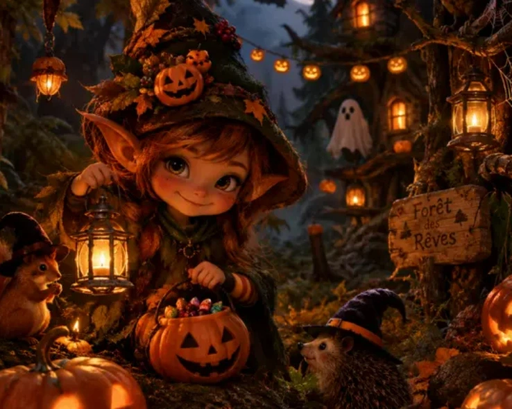 La chasse aux bonbons pour halloween