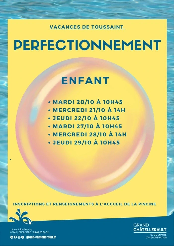 Perfectionnement enfant à la piscine de lencloitre