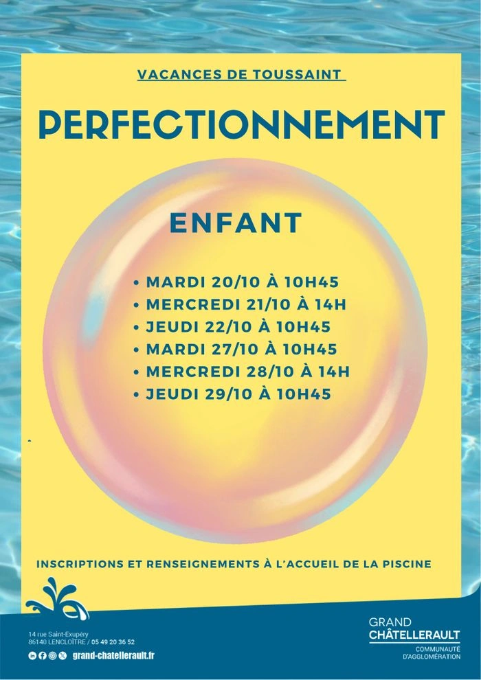 Perfectionnement enfant à la piscine de lencloitre
