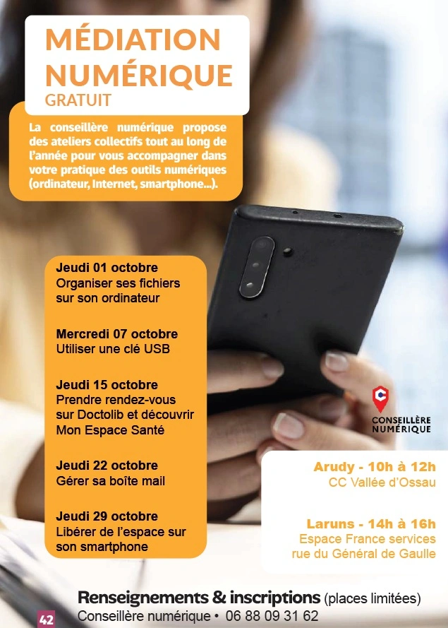 Atelier numérique à Arudy - Libérer de l’espace sur son smartphone